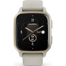 Часы GARMIN VENU SQ 2 – MUSIC EDITION CREAM GOLD ALUMINUM BEZEL WITH FRENCH GRAY CASE AND SILICONE BAND 010-02700-12